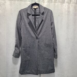 Philosophy Black and‎ White Houndstooth One Button Cardigan Sweater Blazer Small